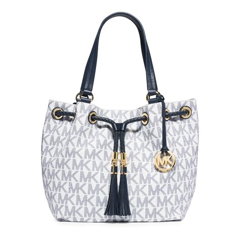 michael kors navy and white purse|blue jean Michael Kors purse.